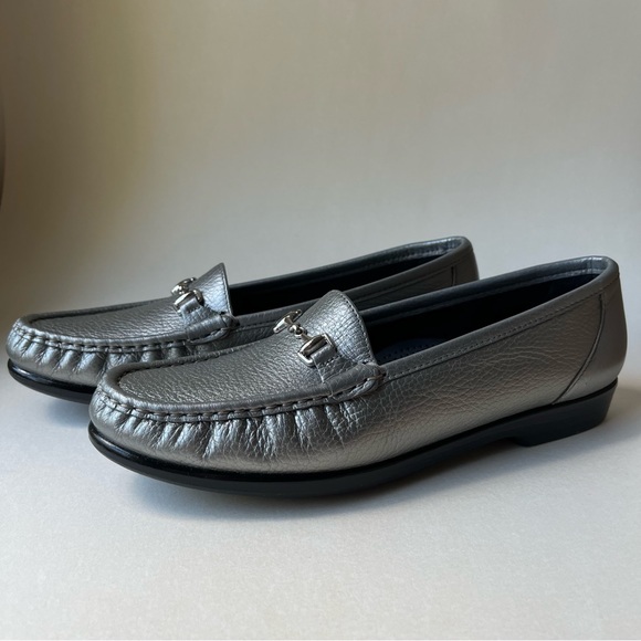 SAS Metro Loafer Shoes Tripad Silver Leather Slip On Casual Size 10 N Narrow - Picture 2 of 10